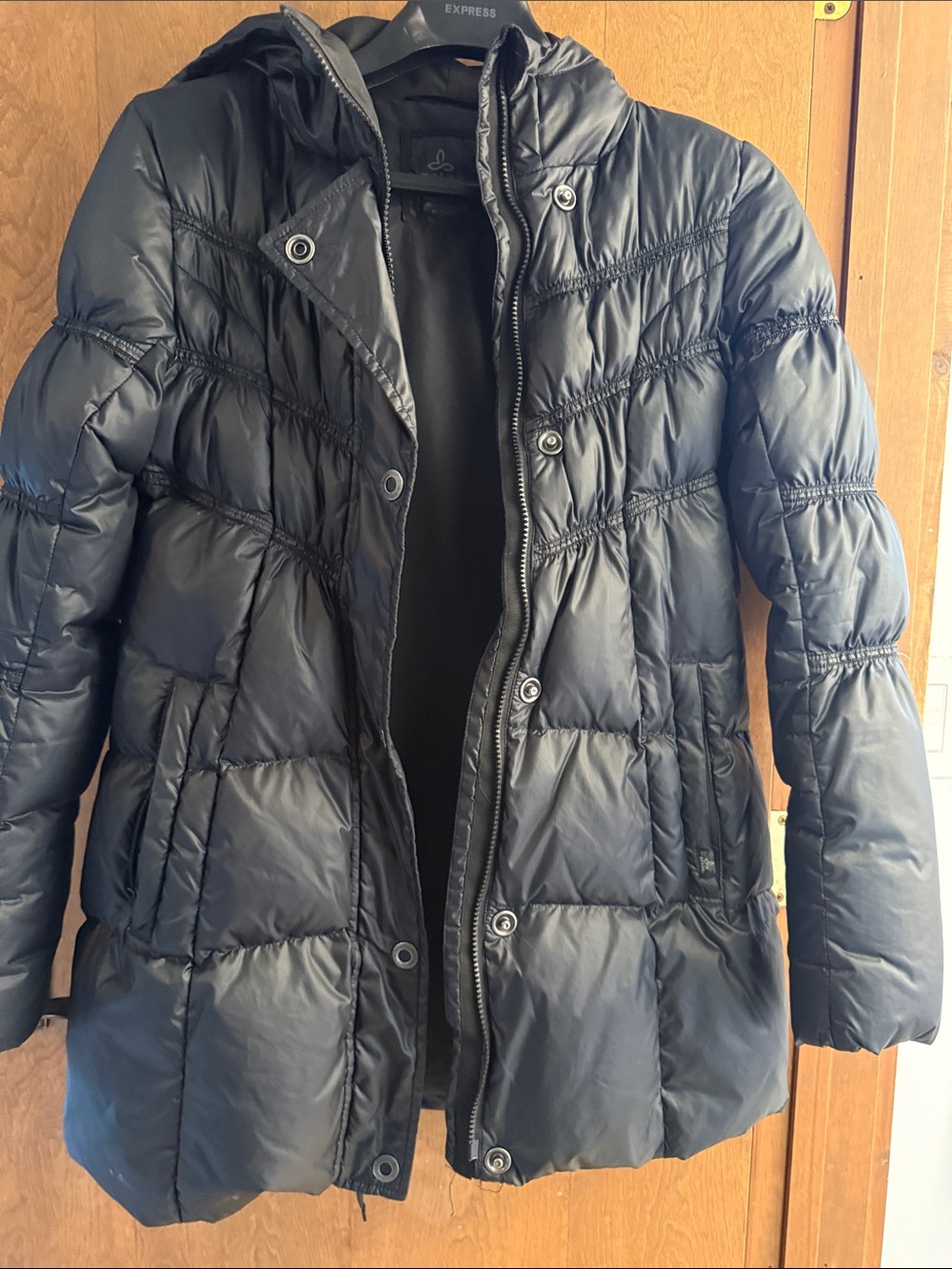 Prana Women’s Black Puffer Coat with Hood
